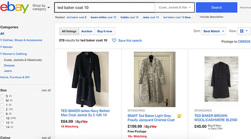 Reselling - using advanced eBay sold feature