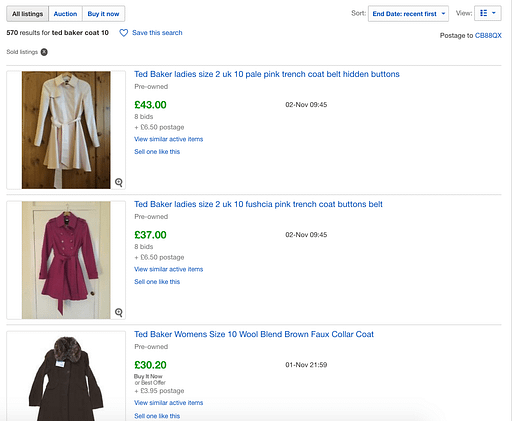 Reselling - using advanced eBay sold feature